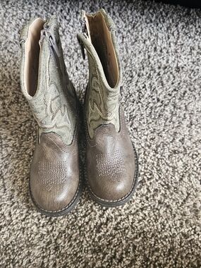 Roper Brown and Olive Western Zip Boot